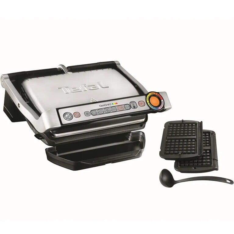 Гриль электрический Tefal OptiGrill+ насадки для вафель в комплекте (с картой OZON)
