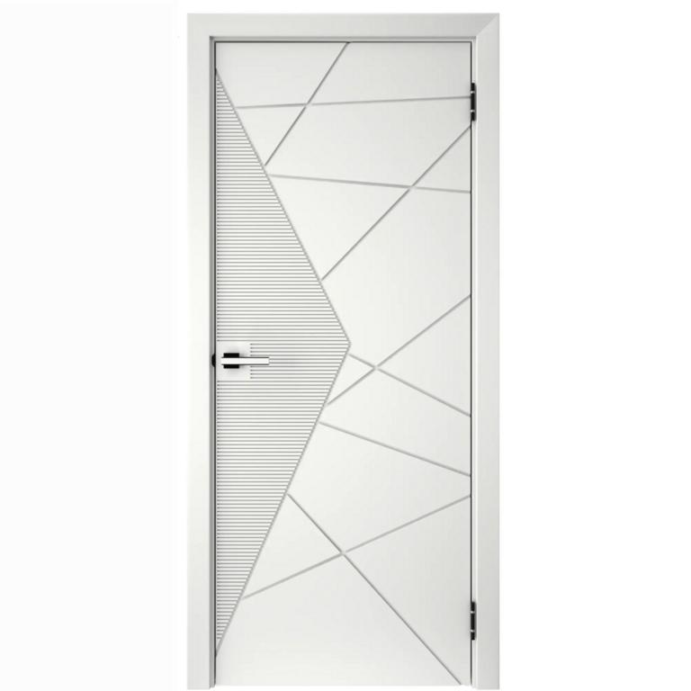 [Мск] Дверь межкомнатная глухая Соло 3 90x200 см эмаль белый с замком и петлями