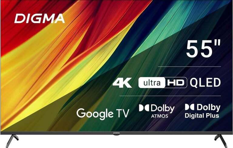 55" Телевизор Digma DM-LED55UQB31 QLED, 4K Ultra HD, черный, СМАРТ ТВ, Google TV