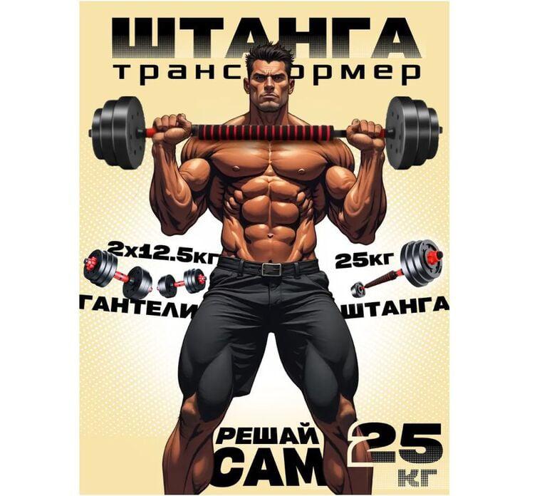 Штанга спортивная 25 кг (разборные гантели)