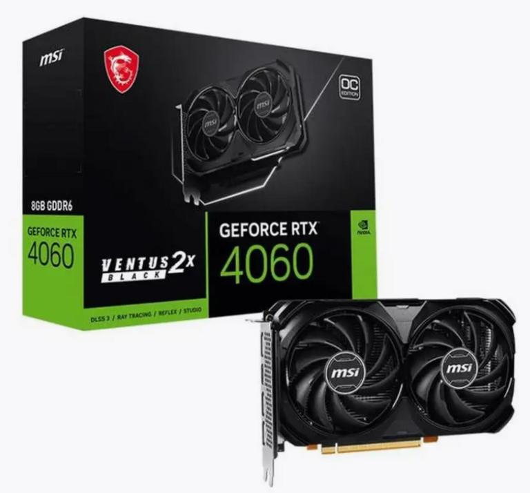 Видеокарта MSI GeForce RTX 4060 VENTUS 2X BLACK OC (с улучшенным WB-кошельком)
