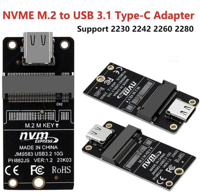 Адаптер NVME M.2 m-key USB-C 10gb/s (с картой OZON, из-за рубежа)