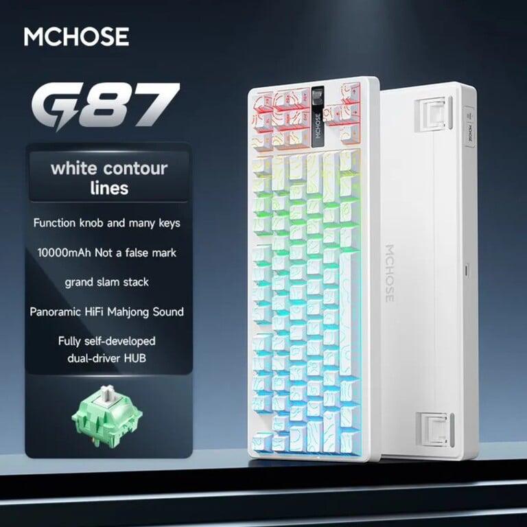 Клавиатура механическуая Mchose G87 White contours line (из-за рубежа)