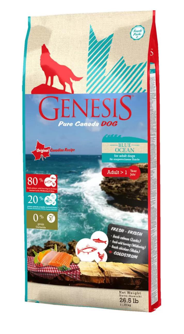 Сухой корм для собак Genesis Pure Canada Blue Ocean Adult, курица, лосось, рыба, 11.79кг (44% возврат бонусами)