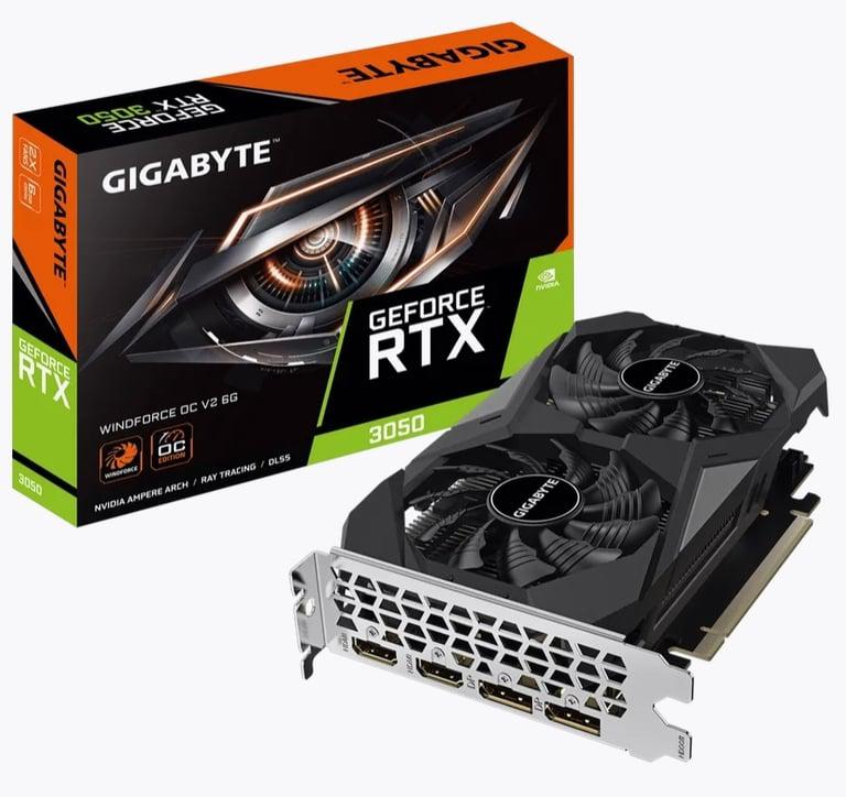Видеокарта Gigabyte RTX 3050 6 ГБ RTL (GV-N3050WF2OCV2-6GD) (с макс.WB кошельком и подпиской)