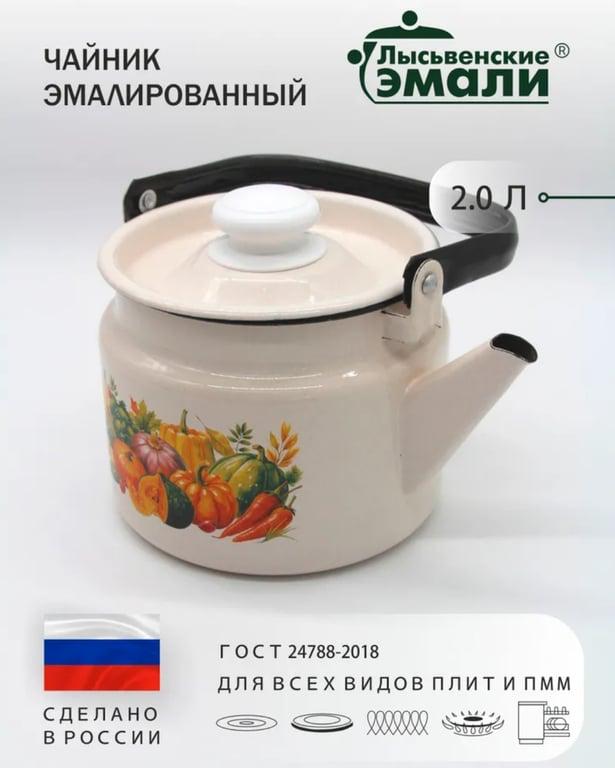 Чайник Эмалированный 2 л Лысьвенские эмали (с картой OZON)