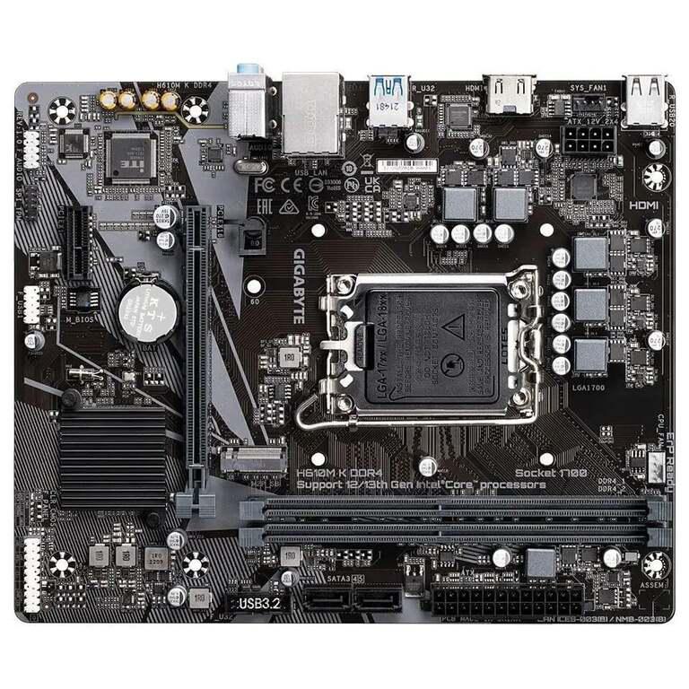 Материнская плата Gigabyte H610M K DDR4, Soc-1700, Intel H610, mATX (с ozon-картой)