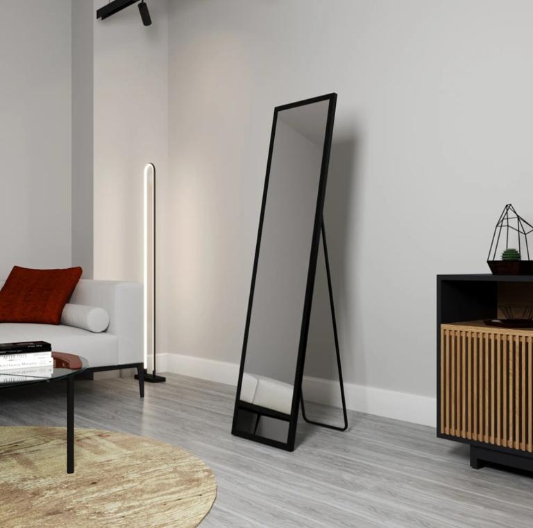 Зеркало напольное и настенное Inspire Альпы, 40x160 см, черный, белый и дуб