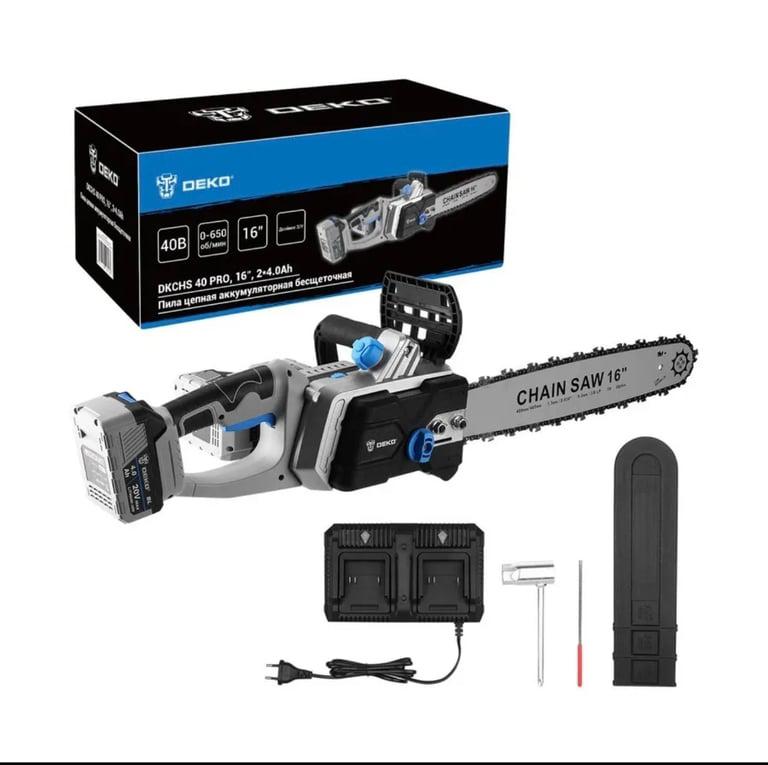 Пила цепная аккумуляторная DKCHS 40 PRO DEKO (с WB кошельком)