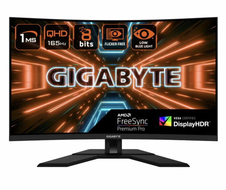 Монитор 31,5" Gigabyte M32QC-EK Gaming monitor 2560x1440 165 Гц VA