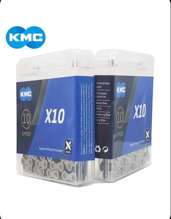 Цепь для горного шоссейного велосипеда KMC X10 116L, 10-скоростная, серебристая, черная велосипедная цепь