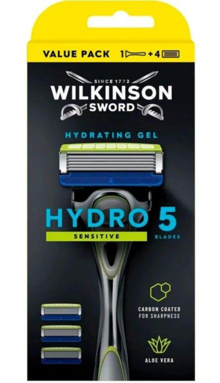 Бритва Wilkinson Sword Schick HYDRO 5 Sensitive (1 станок, 4 сменные кассеты) с картой Ozon