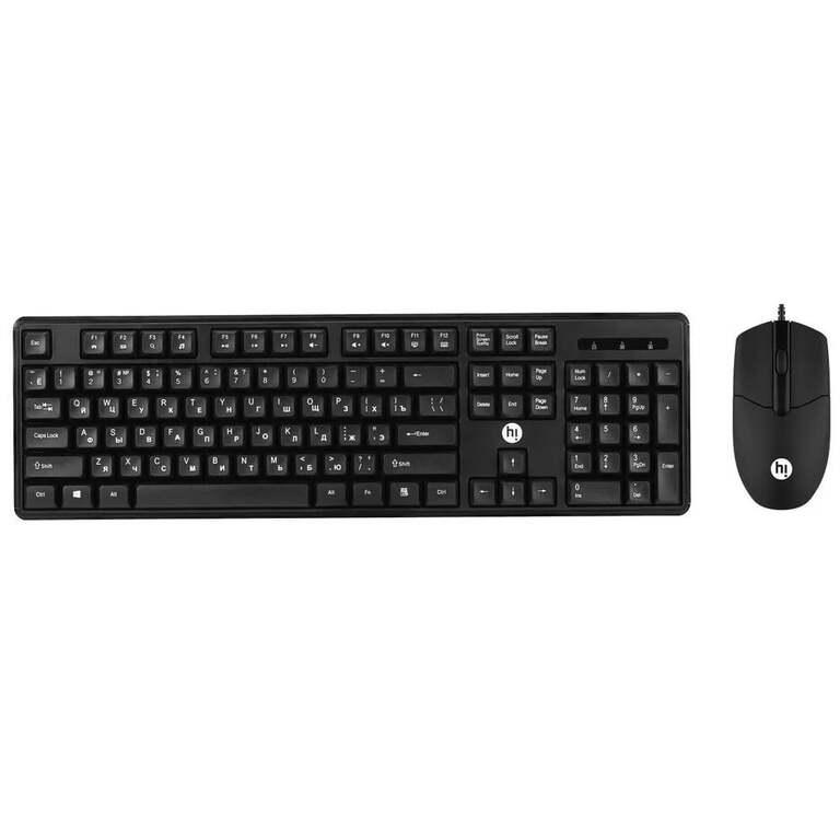 Комплект клавиатура + мышь Hi C001 (с картой Ozon, в М.Видео 279₽ с баллами)