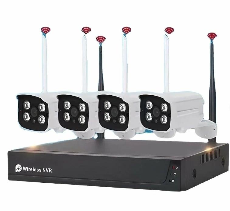 Беспроводной комплект видеонаблюдения 4 камеры и регистратор (WiFi, 1080p, из-за рубежа)