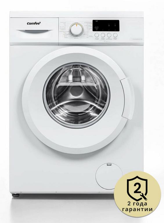 Стиральная машина узкая Comfee CFE06W60/W-RU, 6 кг, 40 см, 24 программы, отжим 1000 об/мин, быстрая стирка, белый