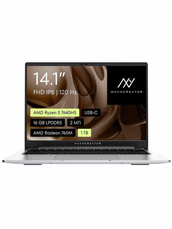 Ноутбук Machcreator Genesis R14, 14.1", IPS, Ryzen 5 7640HS, 16 Гб/1 Тб, AMD Radeon 760M, без ОС