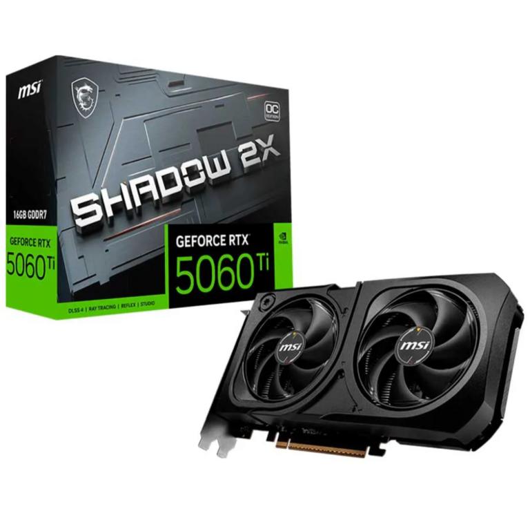 Видеокарта MSI GeForce RTX 5060 Ti 16G SHADOW 2X OC PLUS (c WB кошельком)