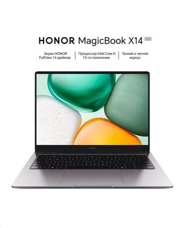 Ноутбук Honor MagicBook X14 2025 (14", Intel Core i3-1315U, RAM 8 ГБ, SSD 512 ГБ, Intel UHD Graphics, Без системы, (5301ALXB), серый, Русская раскладка) (с Ozon картой)