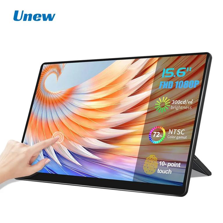 Сенсорный портативный монитор Unew CX156TP-E 15.6" FullHD (из-за рубежа, с картой OZON)