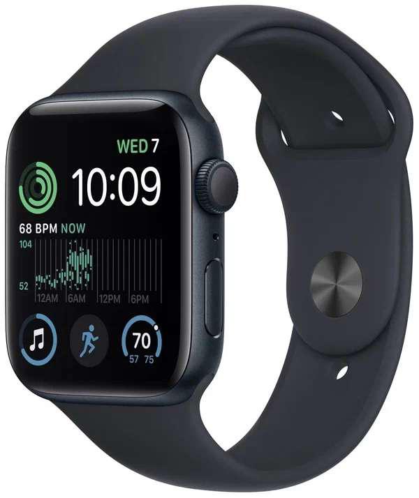 Умные часы Apple Watch Series SE Gen 2 2023 44 мм Aluminium Case GPS, midnight Sport Band