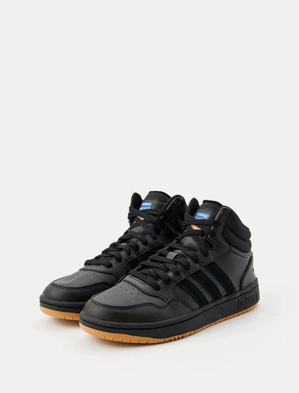 Кеды ADIDAS HOOPS 3.0 MID, размер 42.5, чёрные, унисекс (цена с Ozon картой)