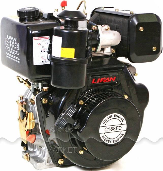 Двигатель дизельный LIFAN C188FD (13 л.с) катушка 6А Lifan (с подпиской, с ВБ кошельком)