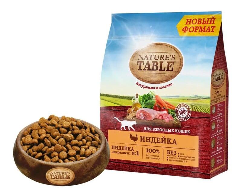 Сухой корм Nature’s Table™ для взрослых кошек, Индейка, 1.1кг
