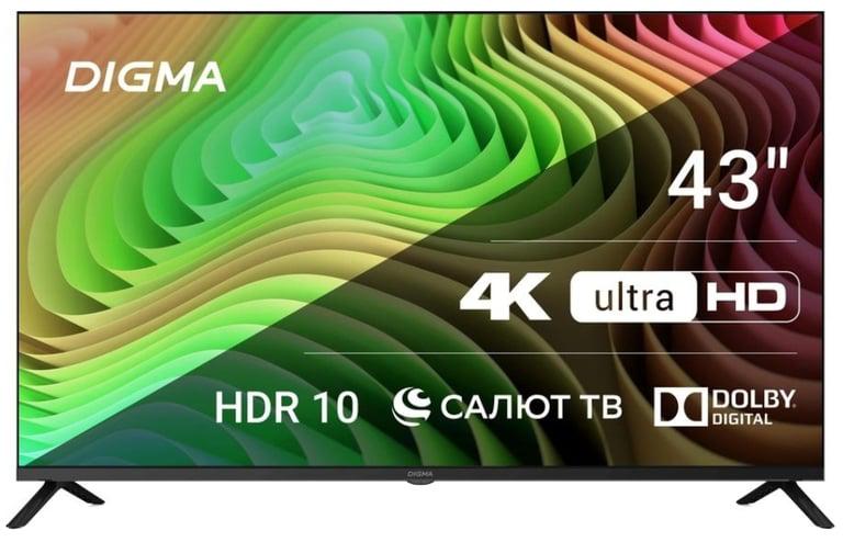 Телевизор Digma 43" DM-LED43UBB40, 4K Ultra HD, черный, СМАРТ ТВ, Салют ТВ