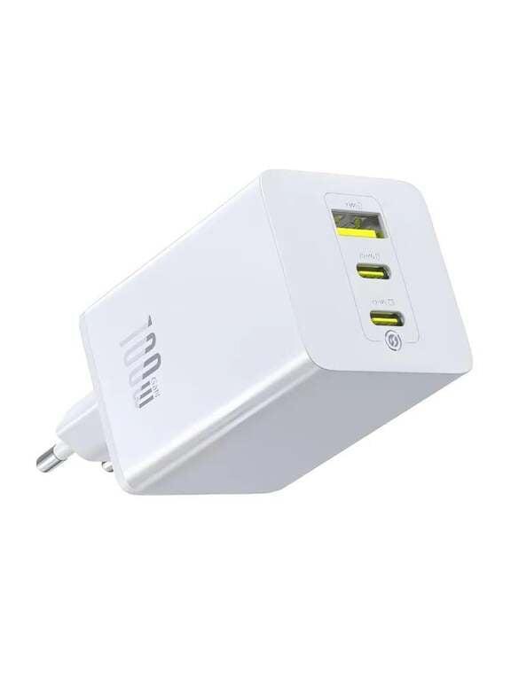 Сетевое зарядное устройство Baseus EnerFill FE11 Fast Charger 2C+U 100W Moon White (с картой OZON)