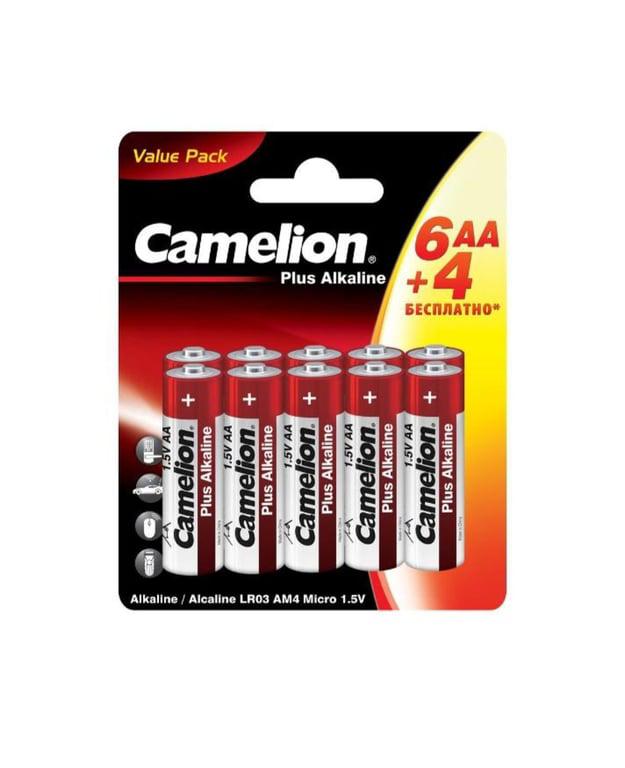 Батарейки Camelion Plus Alkaline LR6 (АА), 1.5В, 10 шт. (174₽ с баллами)