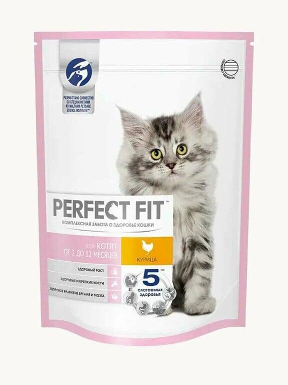Сухой корм для котят Perfect Fit от 2 до 12 месяцев, с курицей, 1,2 кг (с картой Пэй)