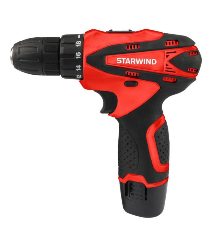 Дрель-шуруповерт StarWind CDT12-1.5/1S0, 1.5 Ач, 1 АКБ